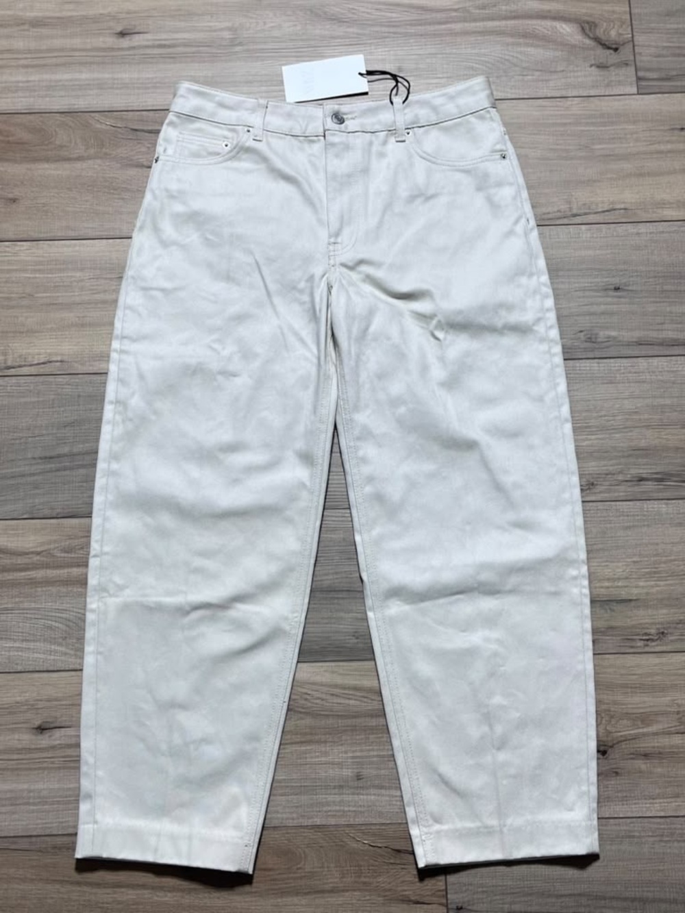 Zara Women’s High Rise Slim Fit Tapered Denim Pants Size 6 Off White